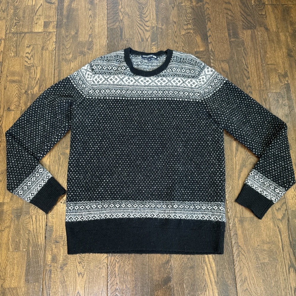 Ines de la Fressange x Uniqlo Fair Isle Wool Alpaca Sweater Men’s L EUC Black